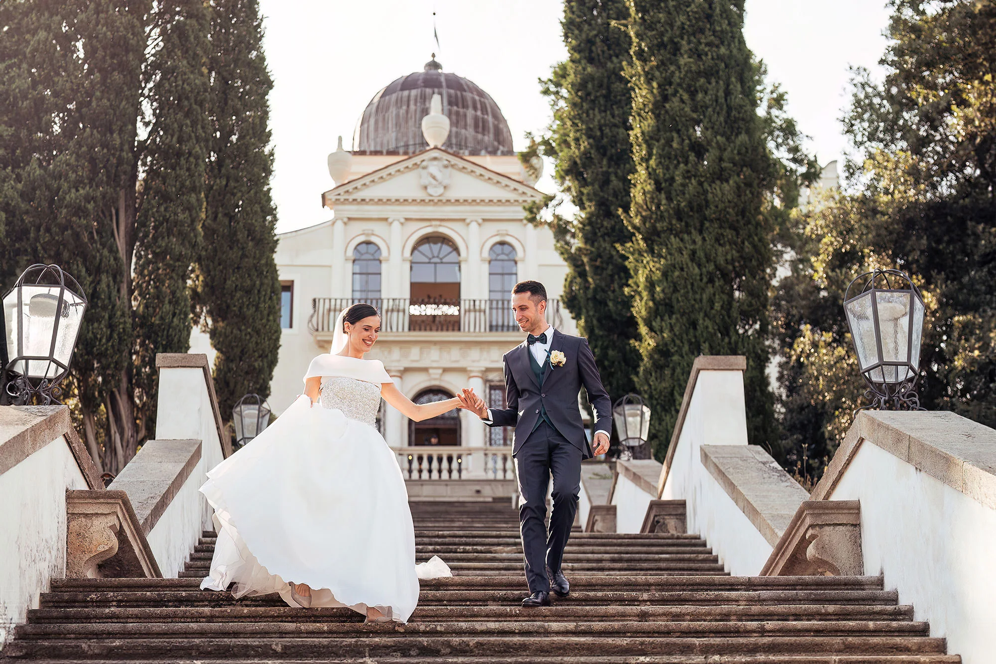 Coppia di sposi a Villa Selvatico